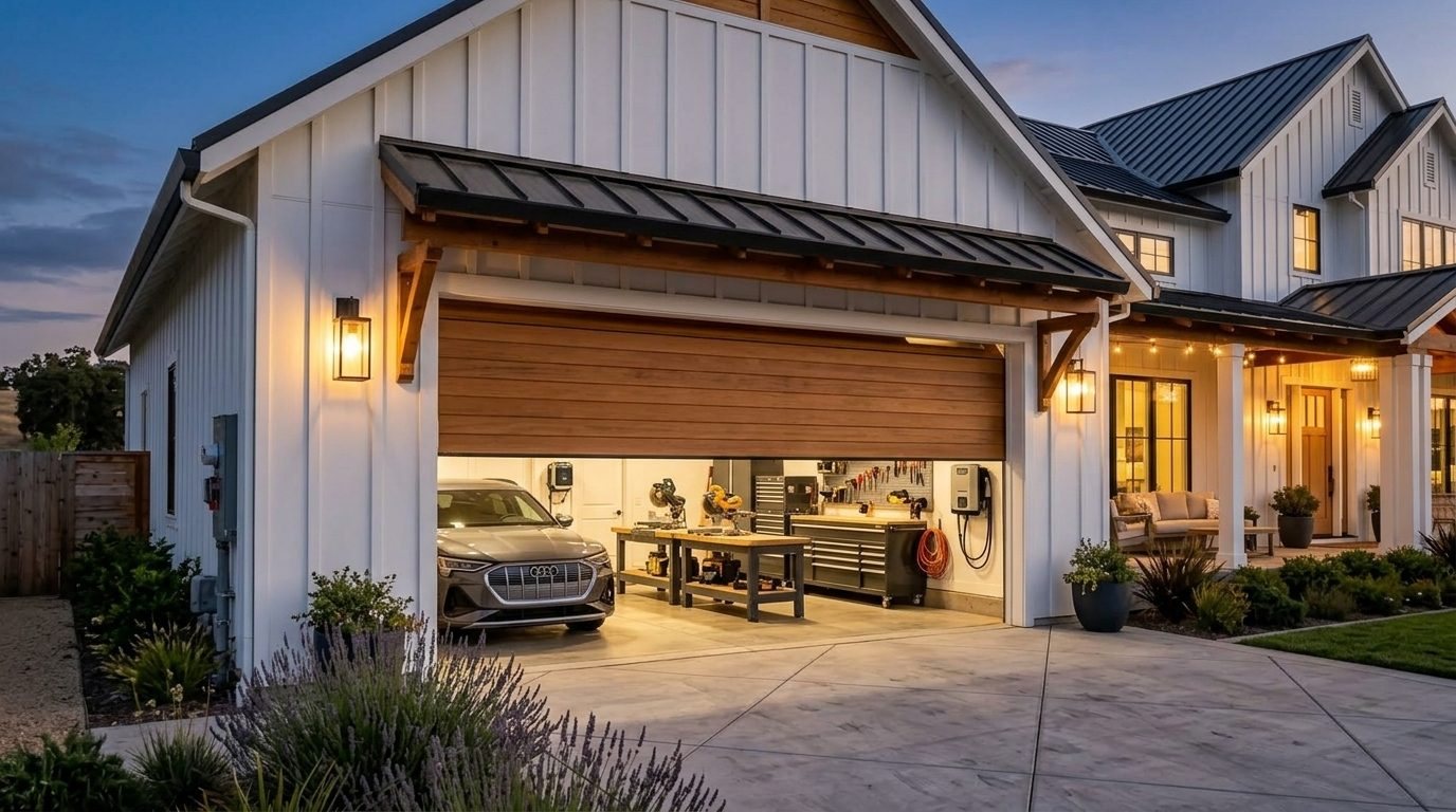 Ellie Garage Door Repair Garage Door Gliding Open Revealing Warm Illuminated Interior